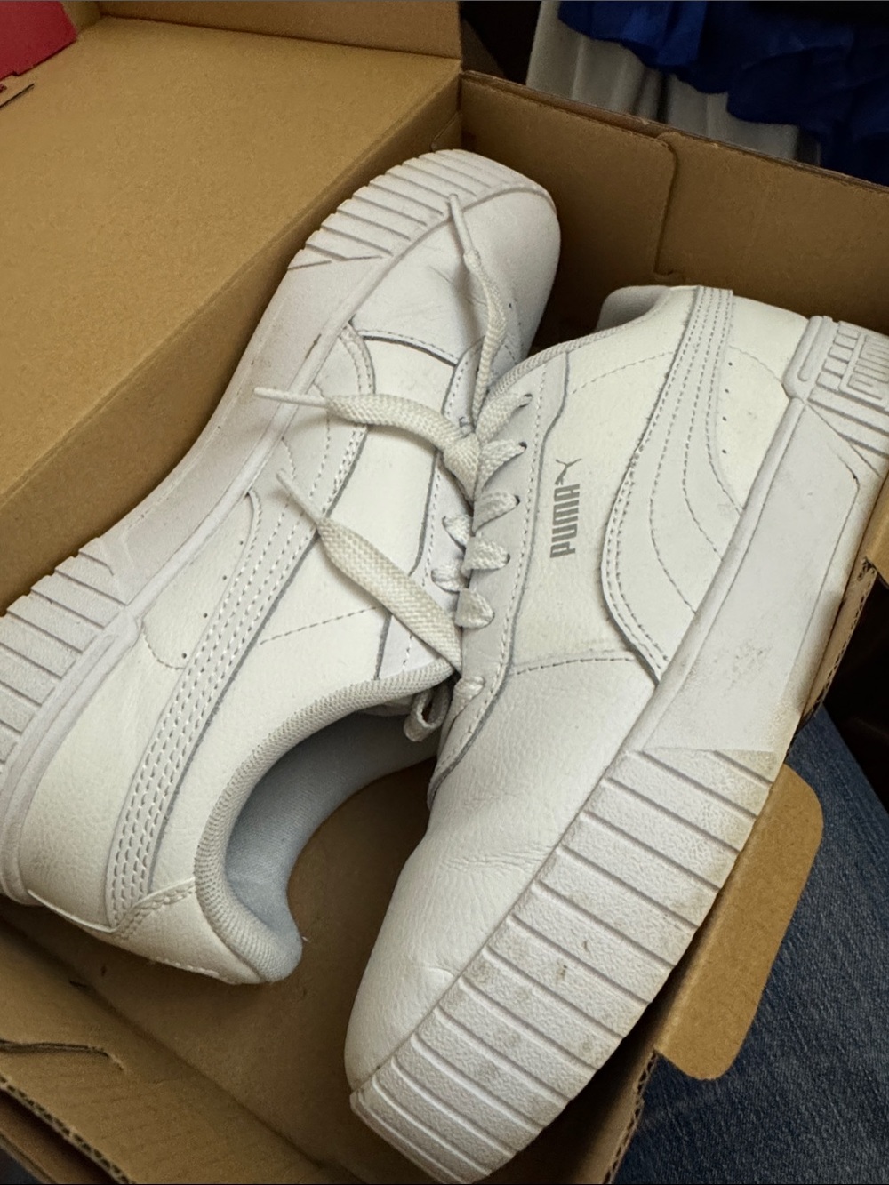 Puma White Low-Top Platform Sneakers C1